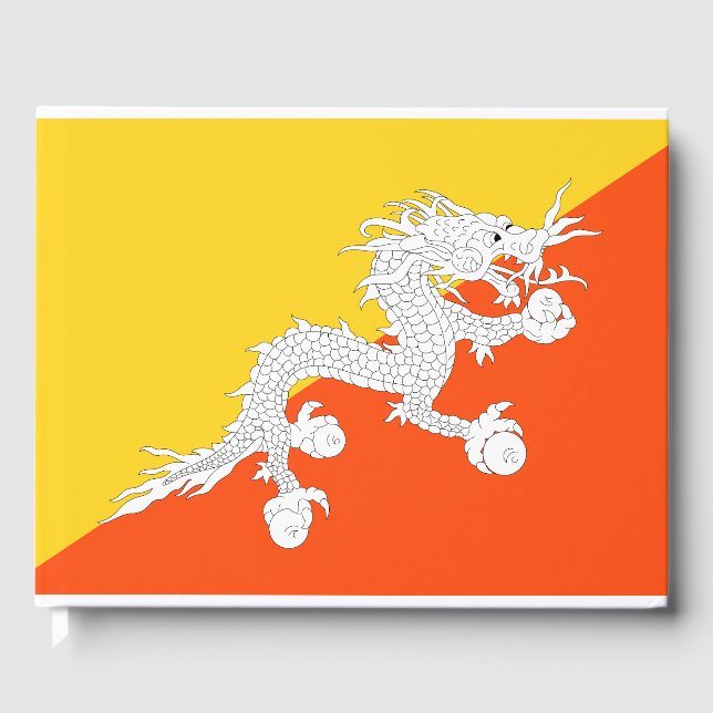 Bhutanische Flagge (Bhutan) (Donnerdrache) Gästebuch (Vorderseite)