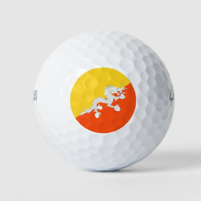 Bhutanische Flagge (Bhutan) (Donnerdrache) Golfball (Vorderseite)