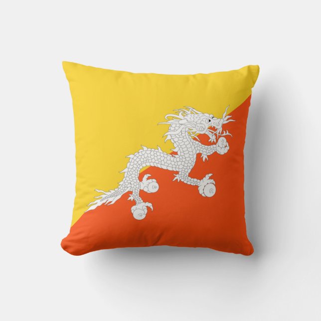 Bhutanische Flagge (Bhutan) (Donnerdrache) Kissen (Vorderseite)