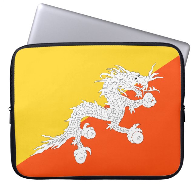 Bhutanische Flagge (Bhutan) (Donnerdrache) Laptopschutzhülle (Vorderseite)
