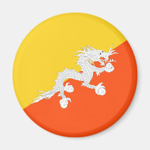 Bhutanische Flagge (Bhutan) (Donnerdrache) Magnet