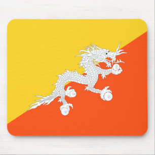 Bhutanische Flagge (Bhutan) (Donnerdrache) Mousepad