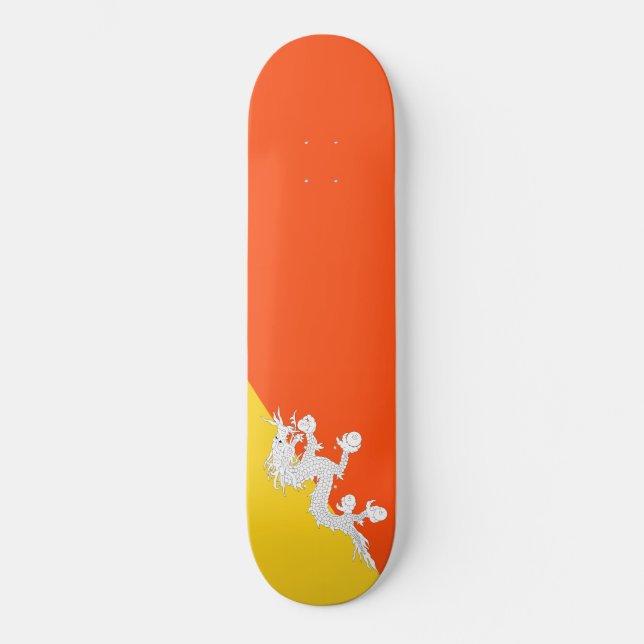 Bhutanische Flagge (Bhutan) (Donnerdrache) Skateboard (Vorderseite)