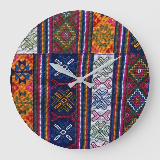 bhutanisches Textil Große Wanduhr (Vorderseite)