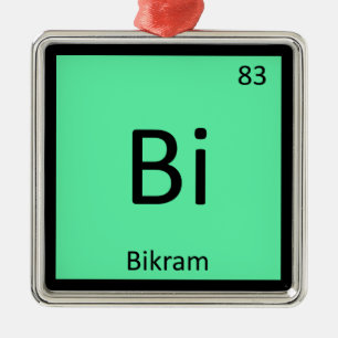 Bi - Bikram Yoga-Chemie-Periodensystem-Symbol Silbernes Ornament