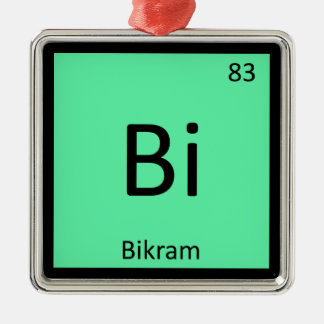 Bi - Bikram Yoga-Chemie-Periodensystem-Symbol Silbernes Ornament