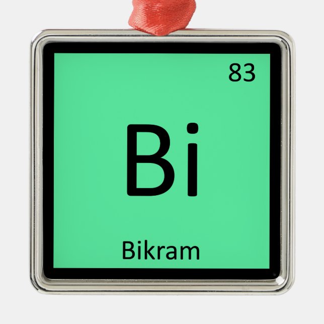 Bi - Bikram Yoga-Chemie-Periodensystem-Symbol Silbernes Ornament (Vorne)