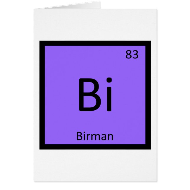 Bi - Birman Cat Chemistry Periodic Table Element (Vorne)