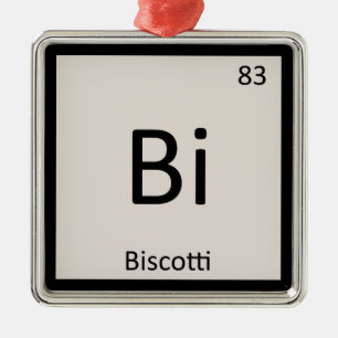 Bi - Biscotti-Cookie-Chemie-Periodensystem Silbernes Ornament