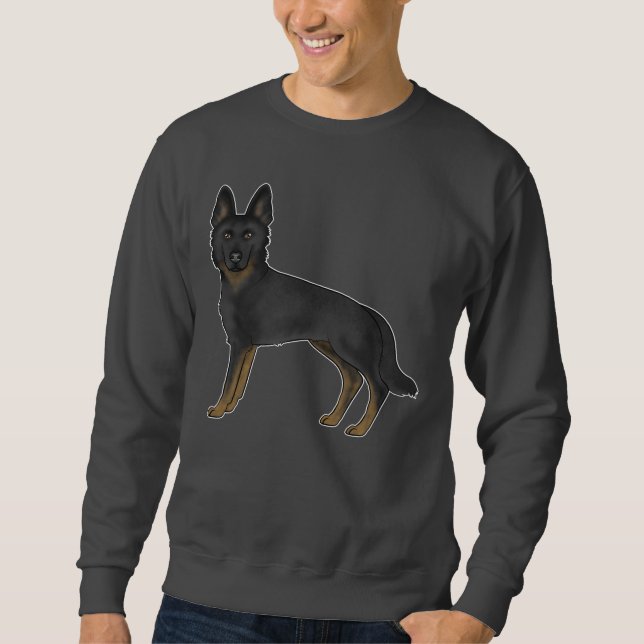 Bi-Black German Shepherd Brown Black GSD Dog Sweatshirt (Vorderseite)