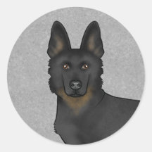Bi-Black German Shepherd Cartoon Dog Head Nah-up