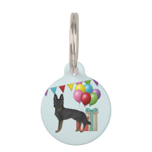 Bi-Black German Shepherd GSD Hund farbenfroh Gebur Haustiermarke