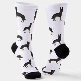 Bi-Black German Shepherd Niedlich Cartoon Dog Must Socken