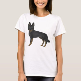 Bi-Black German Shepherd Niedlich Cartoon Dog T-Shirt