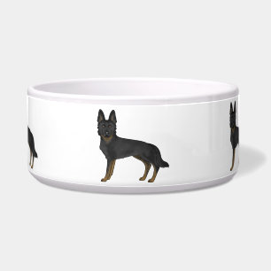 Bi-Black German Shepherd Niedlich Cartoon Hunde Napf