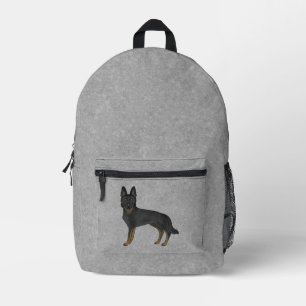 Bi-Black German Shepherd Niedlicher Cartoon Dog au Bedruckter Rucksack