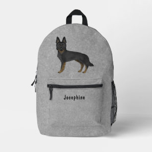 Bi-Black-Hund mit benutzerdefiniertem Text grau Bedruckter Rucksack