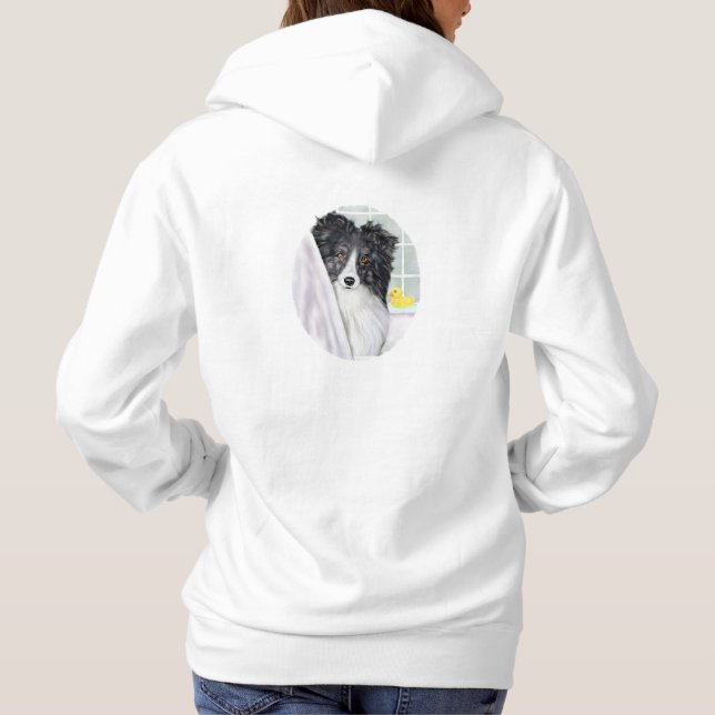 Bi Black Sheltie Bath Hoodie (Rückseite)