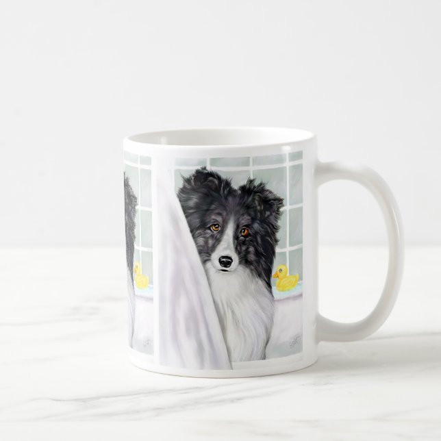 Bi Black Sheltie Bath Kaffeetasse (Rechts)