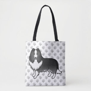 Bi-Black Shetland-Schäferhund Cartoon-Hund & Pfote