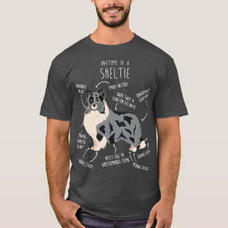 Bi Blue Sheltie Shetland Sheepdog Anatomie T-Shirt