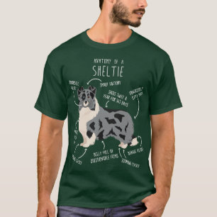 Bi Blue Sheltie Shetland Sheepdog Anatomie T-Shirt
