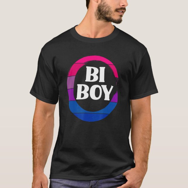 Bi Boy Funny Bi Pride Flag Bisexual T-Shirt (Vorderseite)