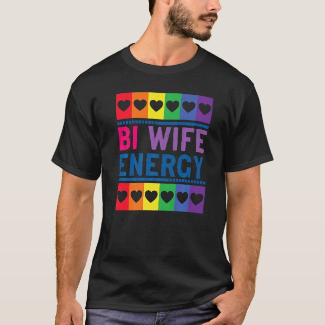 Bi-Ehefrau Energie Niedlich Bisexuelle Grafik T-Shirt (Vorderseite)