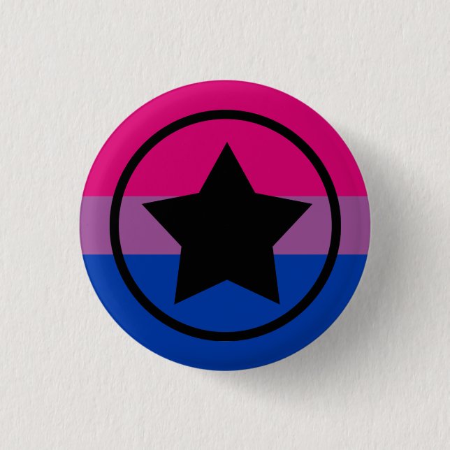 Bi Flag Star in einem Kreis Button (Vorderseite)