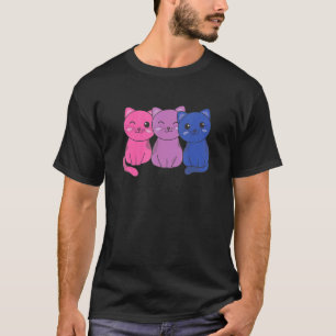 Bi-Flagge Stolz Lgbtq Katzen Bisexuelle Katze T-Shirt