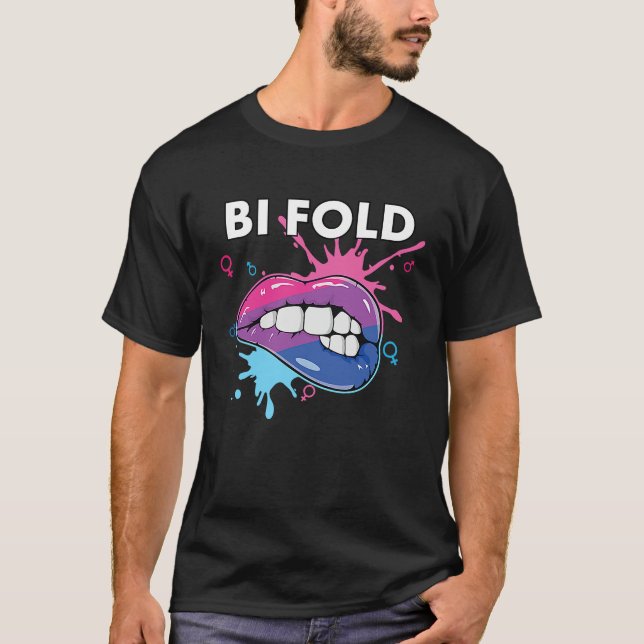 Bi Fold Bisexual Rainbow Pride March Bisexuality L T-Shirt (Vorderseite)