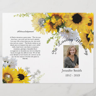 Bi-Fold Sonnenblumen Bees Funeral Programm Flyer