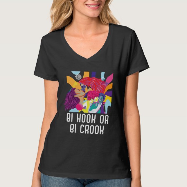 Bi Hook Or Bi Crook Bisexual Rainbow Pride Bisexua T-Shirt (Vorderseite)