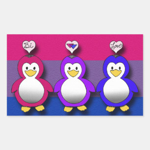 Bi Liebe Bi Pride Niedliche Pinguine Rechteckiger Aufkleber