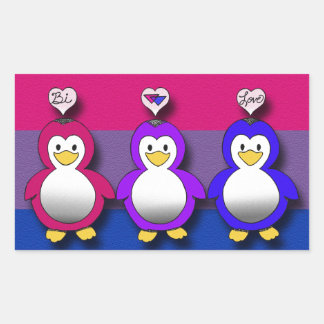 Bi Liebe Bi Pride Niedliche Pinguine Rechteckiger Aufkleber