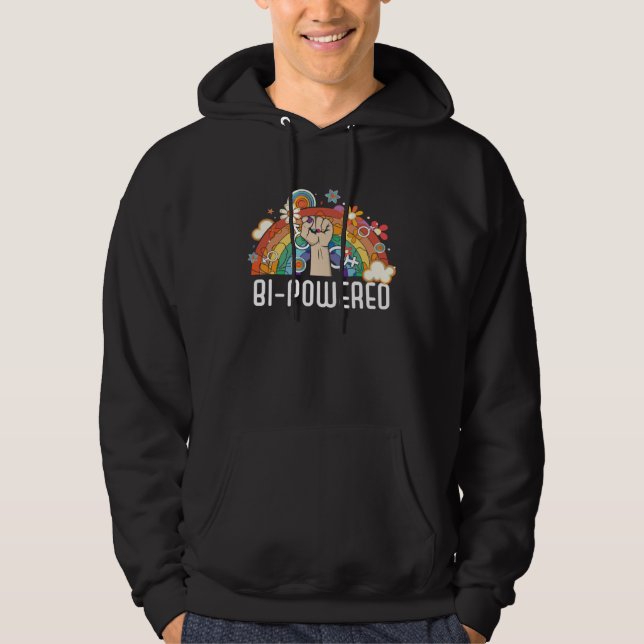 Bi Powered Bisexual Rainbow Pride March Bisexualit Hoodie (Vorderseite)