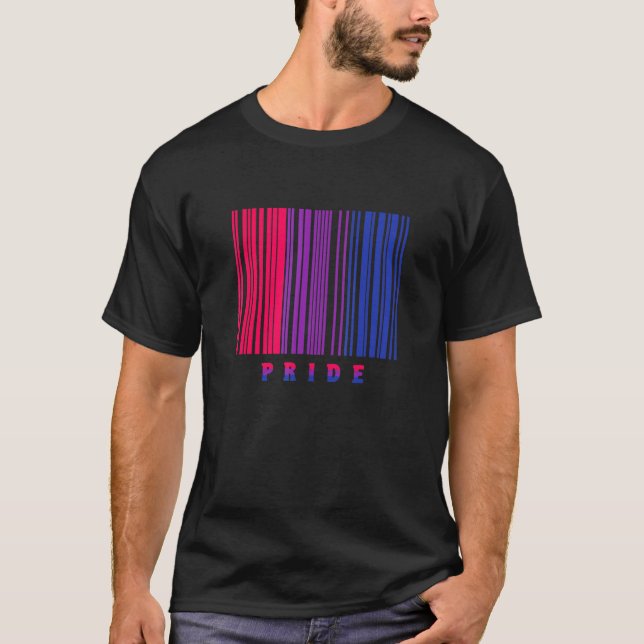 Bi Pride Barcode Bisexuelle Flagge Lgbtq Monat All T-Shirt (Vorderseite)