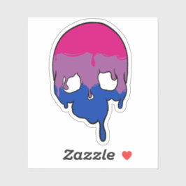 Bi Pride Driving Skull Aufkleber