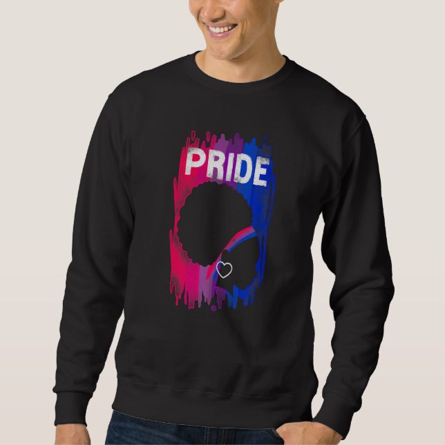 Bi-Pride-Flag nach schwarzem Bhm-Stolz Sweatshirt (Vorderseite)