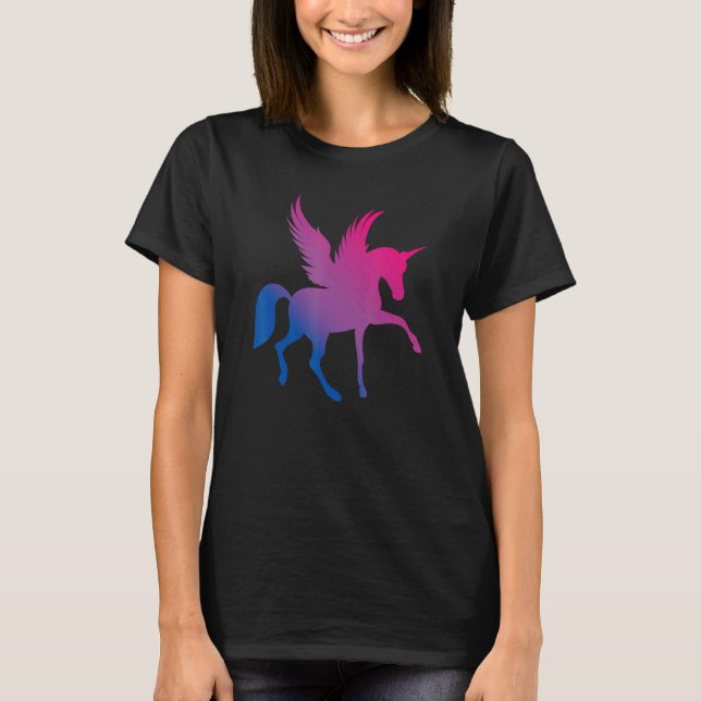 Bi Pride Flag Unicorn Bisexual T-Shirt (Vorderseite)