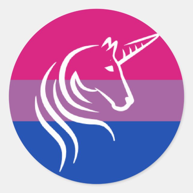 Bi Pride Flag Unicorn Graphic Stickers (Vorderseite)