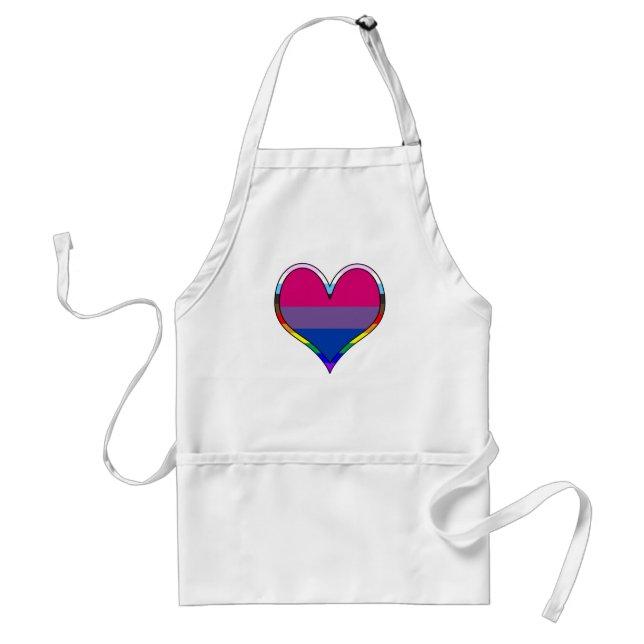 Bi Pride Heart Adult Schürze (Vorne)