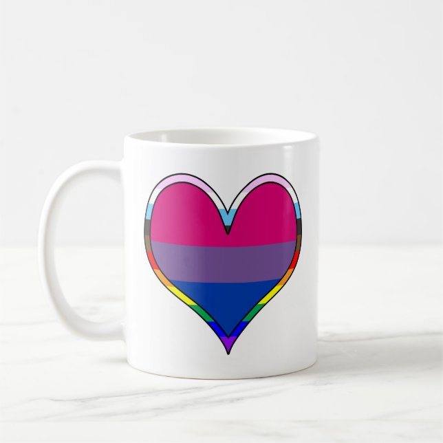 Bi Pride Heart Coffee Tasse (Links)