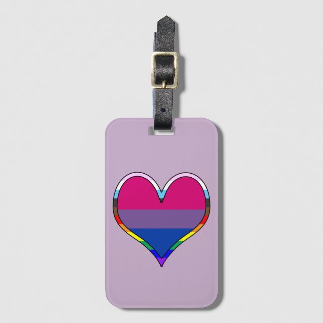 Bi Pride Heart Gepäckanhänger (Vorderseite Vertikal)