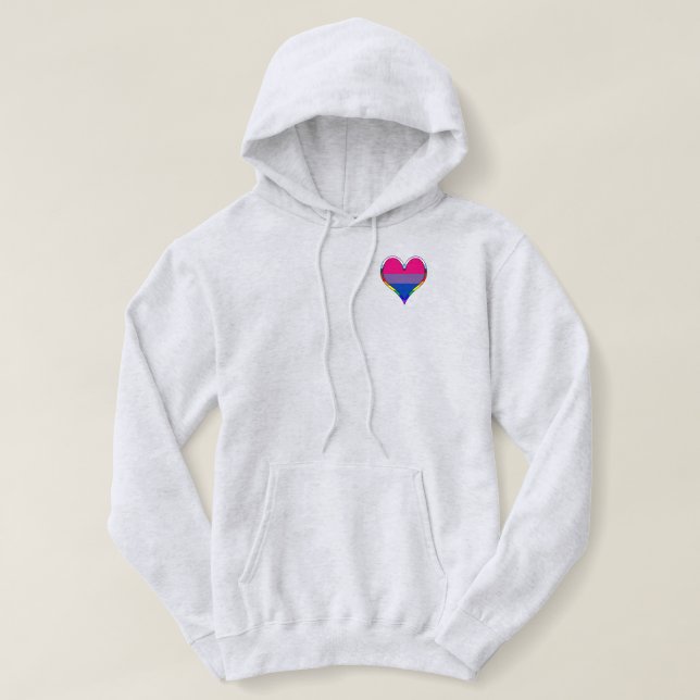 Bi Pride Heart Hoodie (Design vorne)