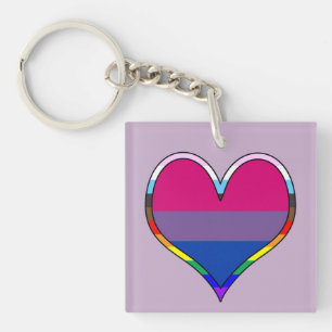 Bi Pride Heart Keychain Schlüsselanhänger