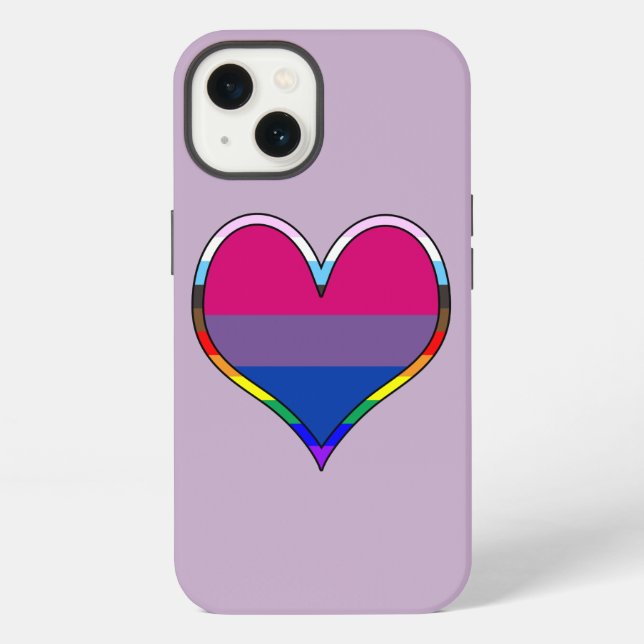 Bi Pride Herz Case-Mate iPhone Hülle (Rückseite)