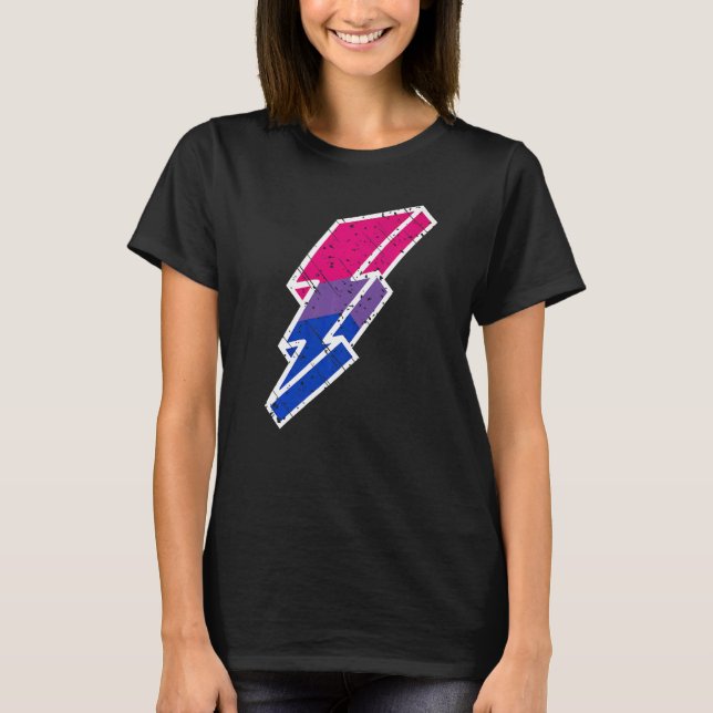 Bi Pride Lightning Bolt Cute Lgbtq Parade Subtle P T-Shirt (Vorderseite)