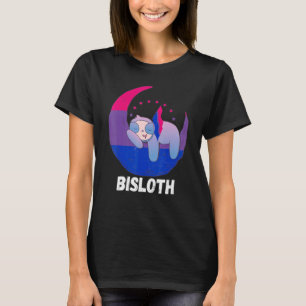 Bi Pride Sloth Moon Bisexual Flag LGBTQ Bisexual B T-Shirt