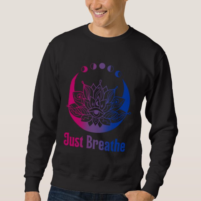 Bi Pride Subtle Bisexual LGBTQ Gay Pride Yoga Moon Sweatshirt (Vorderseite)